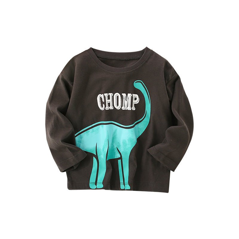 Baby Cute Dinosaur Graphic Long Sleeve O - Neck Autumn New Style Shirt - My Store_Be happy