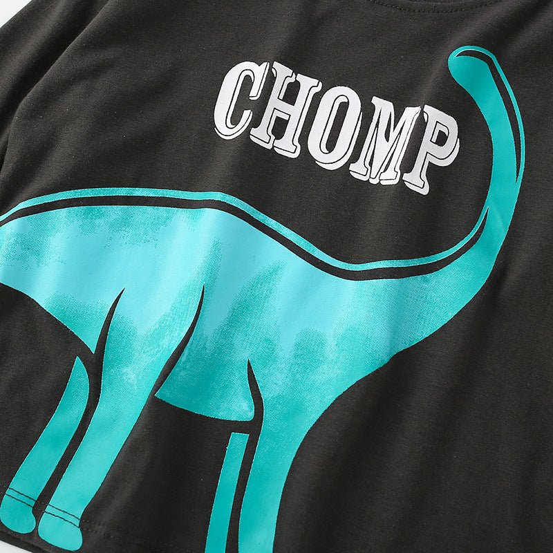 Baby Cute Dinosaur Graphic Long Sleeve O - Neck Autumn New Style Shirt - My Store_Be happy