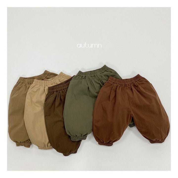 Baby Solid Color Basic Style Loose Comfy And Unisex Pants - My Store_Be happy