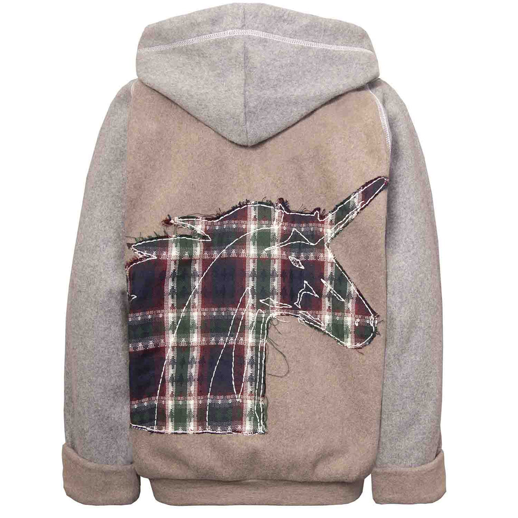 Beige Fleece Hoodie for Kids with Unicorn Applique - My Store_Be happy