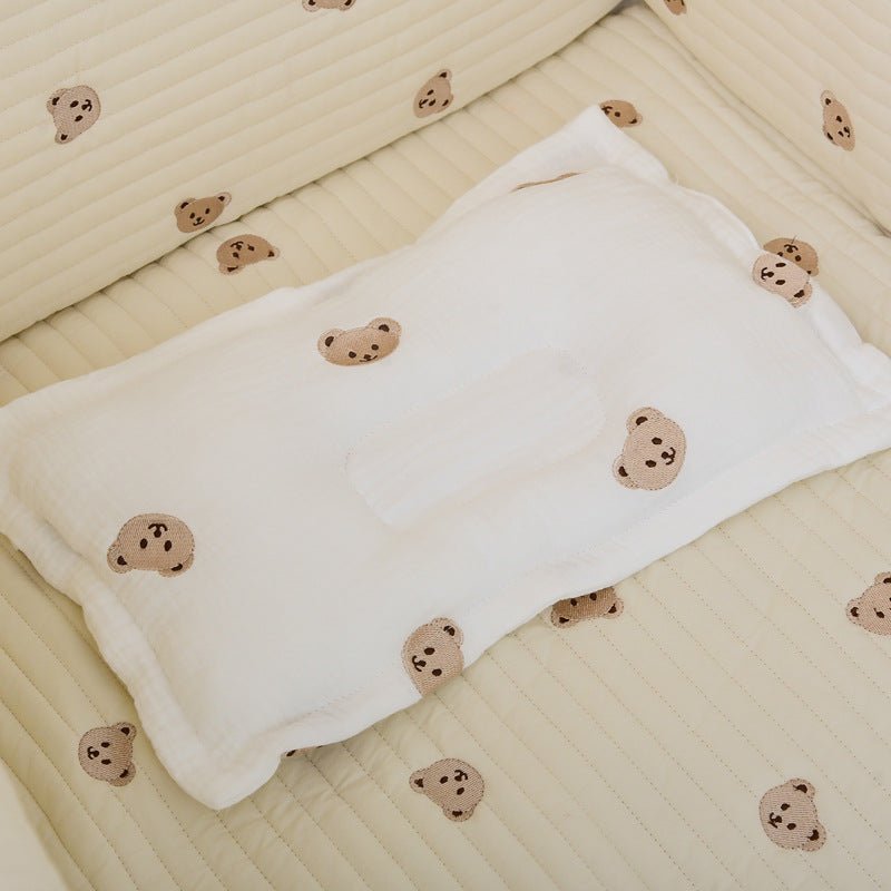 Children Molded Pillow, Breathable And Soft Gauze Cotton With Embroidery All - Season Universal Baby Pillow - My Store_Be happy