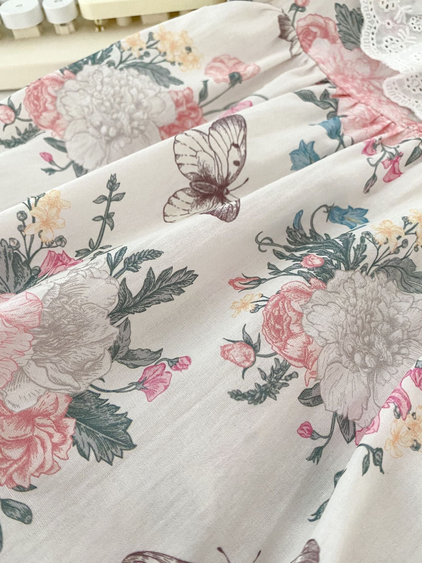 Summer Baby Girls Flowers And Butterfly Pattern Short Sleeves Onesies/Dress - My Store_Be happy